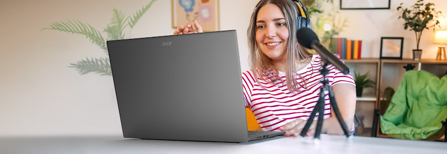 Ať už je vaše pracovní tempo jakékoli, notebook Acer Aspire Go 16 ho zvládne levou zadní