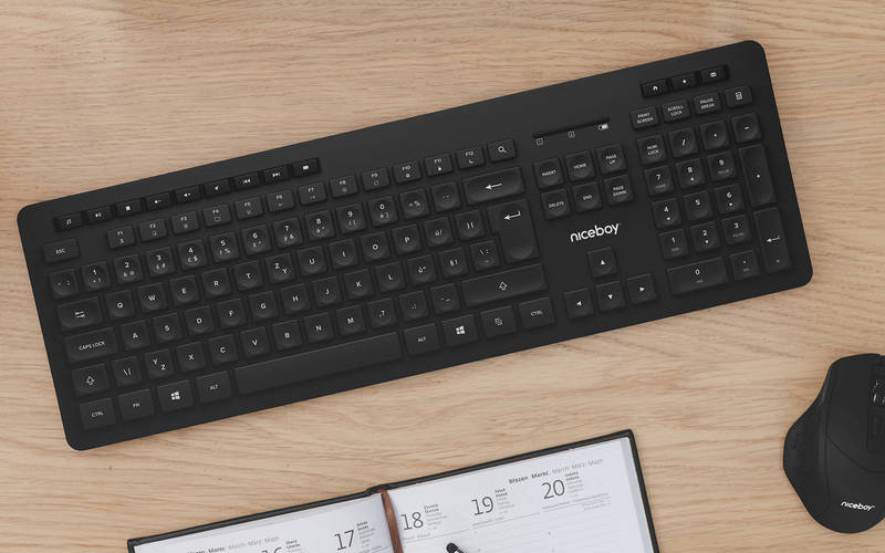 Klávesnice s myší Niceboy Office MK10 Combo Comfort Set černá