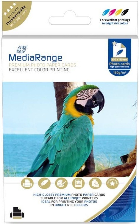 Fotopapír MediaRange 10x15 50 listů 150g lesklý inkoust