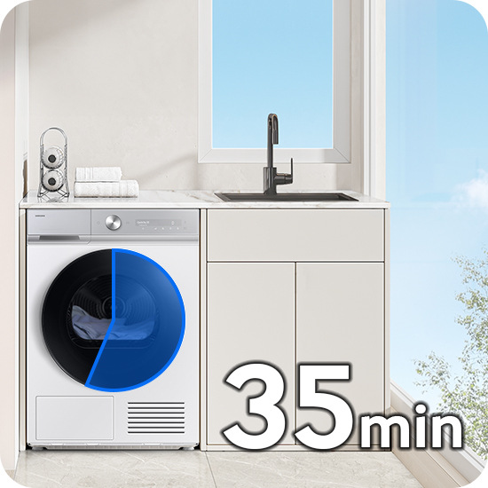 Sušička v koupelně, program Quick Dry 35'