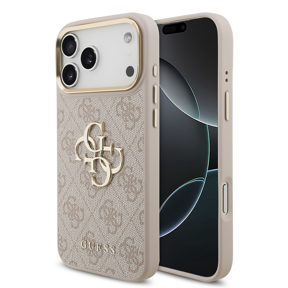 Kryt na mobil Guess PU Leather 4G Metal Logo Gold Frame MagSafe na Apple iPhone 17 Pro Max růžový Kryt na mobil Guess PU Leather 4G Metal Logo Gold Frame MagSafe na Apple iPhone 17 Pro Max růžový