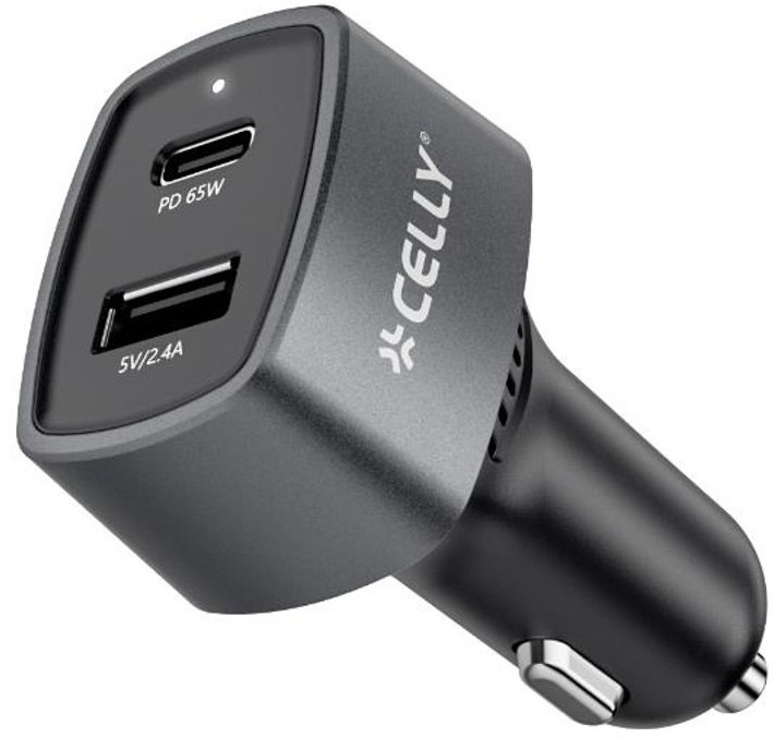 Adaptér do auta Celly USB-C/USB-A s výkonem 65 W
