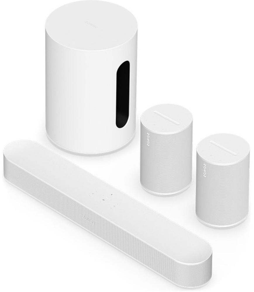 Sada domácího kina SONOS Home Cinema Set se soundbarem, subwooferem a reproduktory, bílá barva