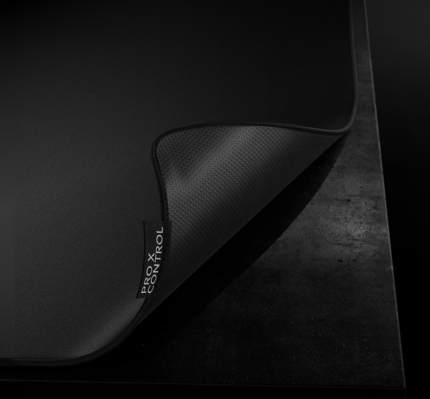 Podložka pod myš Logitech PRO X Control Gaming Pad 46 × 40 cm černá Detail spodní protiskluzové vrstvy podložky Logitech PRO X Control