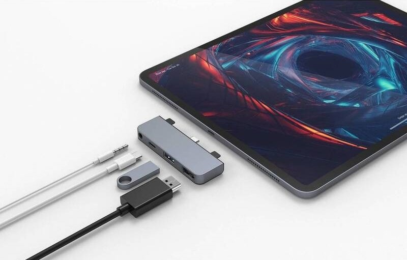 USB Hub HyperDrive pro iPad Pro USB-C/HDMI, USB3.0, USB-C, 3,5mm jack šedý