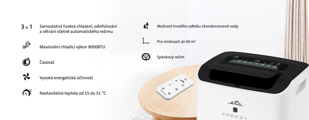 Mobilní klimatizace ETA Freezy 1578 90000 bílá Mobilní klimatizace ETA Freezy 1578 90000 bílá