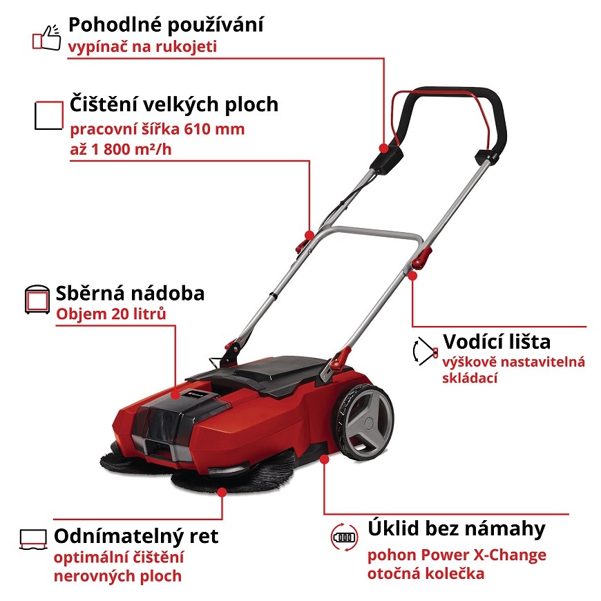 Zametač Einhell TE-SW 18/610 Li-Solo (bez baterie) 2352040 Zametač Einhell TE-SW 18/610 Li-Solo (bez baterie) 2352040