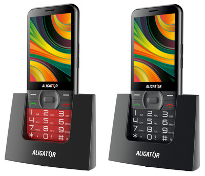 Mobilní telefon Aligator A900 Senior + nabíjecí stojánek černý