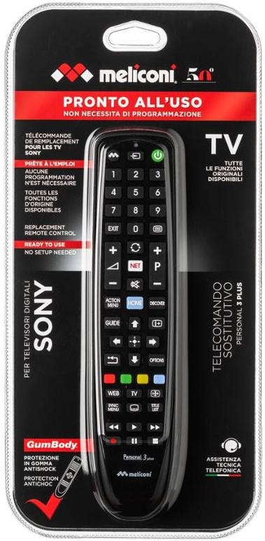 Dálkový ovladač Meliconi Gumbody Personal 3 Plus pro Sony černý