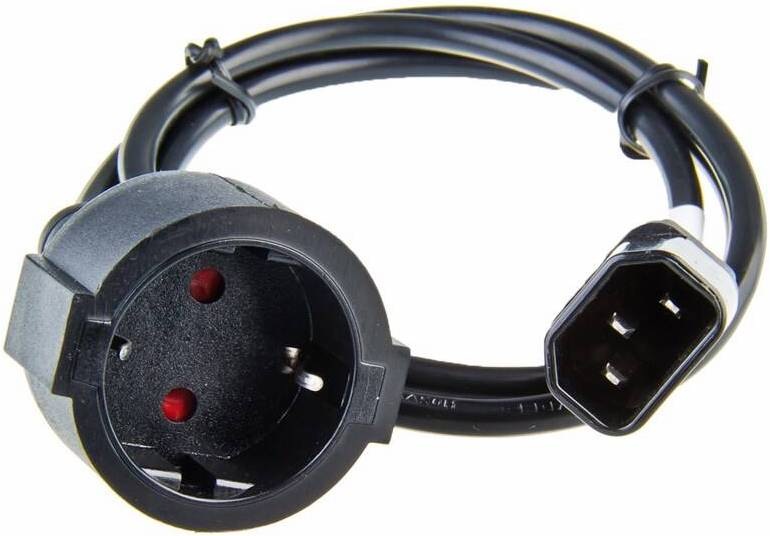 Kabel Avacom pro výstup UPS - PC konektor IEC C14 / schuko (F), 1m