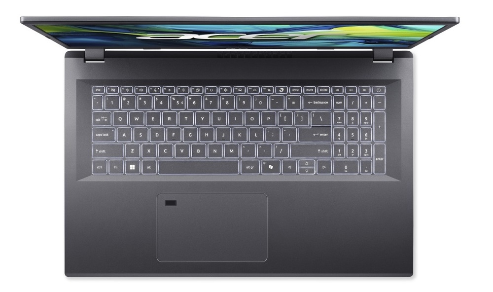 U Acer Aspire 17 nadchne i prostorná klávesnice