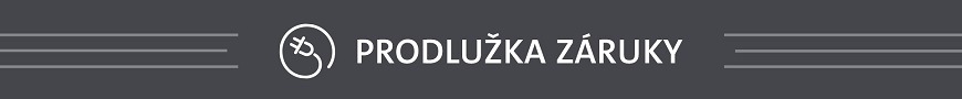 Grafické logo: 'PRODLUŽKA ZÁRUKY' s ikonou zástrčky pro produkty značky ETA. Banner potvrzující možnost získání prodloužené záruky na kuchyňský robot ETA Kuliner II Vario