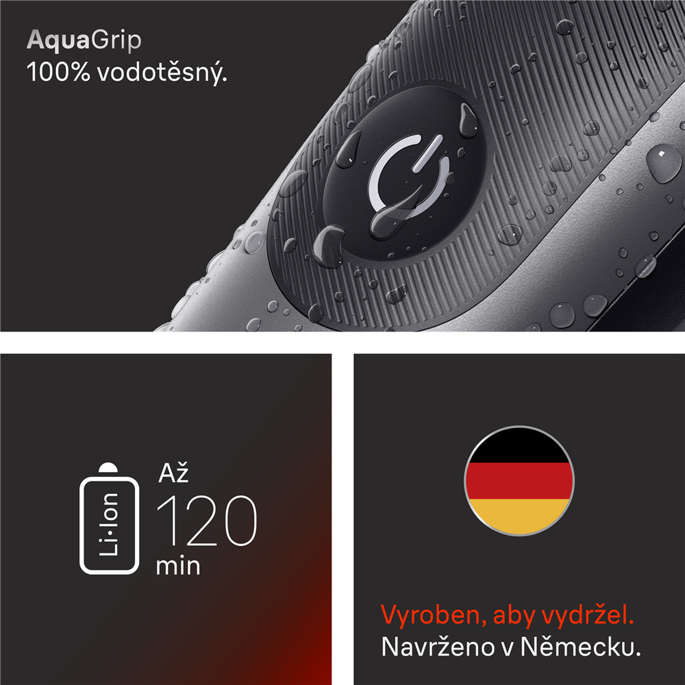 Zastřihovač multifunkční Braun Series 7 AIO7540 šedý Výdrž a vodotěsnost strojku Braun AIO7540 Series 7