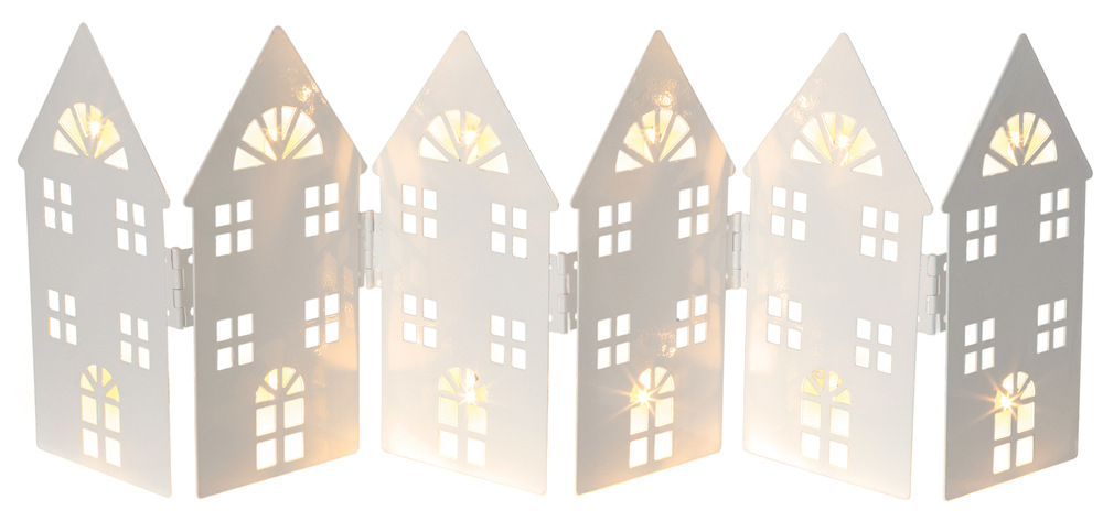LED dekorace RETLUX RXL 412, domečky kovové, 12 LED, teplá bílá