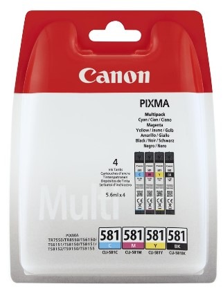 Inkoustová náplň Canon CLI581, 200/250 stran, vícebarevná