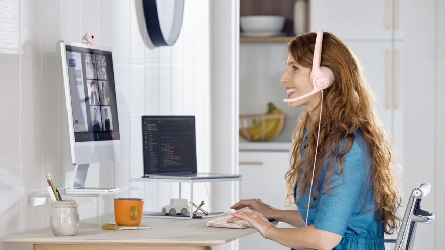 Headset Logitech H390, USB-C černý