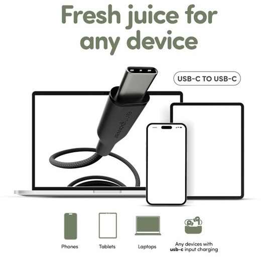 Znázorněnní kompatibilních zařízení s nabíječkou - telefon, tablet, laptop.