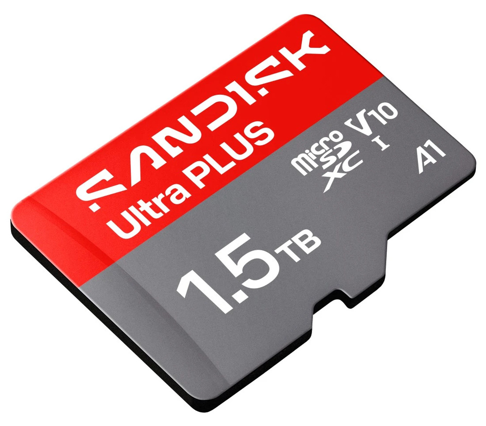 Paměťová karta SANDISK Micro SDXC Ultra Plus 1,5TB UHS-I U1 (200R) + SD adaptér Paměťová karta SanDisk Ultra Plus microSDXC 1,5 TB s podporou UHS-I a výkonovou třídou A1