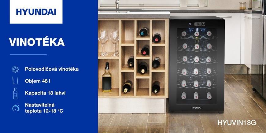 Vinotéka Hyundai VIN18G černá Vinotéka Hyundai VIN18G černá