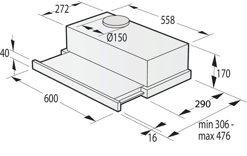 Odsavač par Gorenje Essential TH60E3W bílý Odsavač par Gorenje Essential TH60E3W bílý