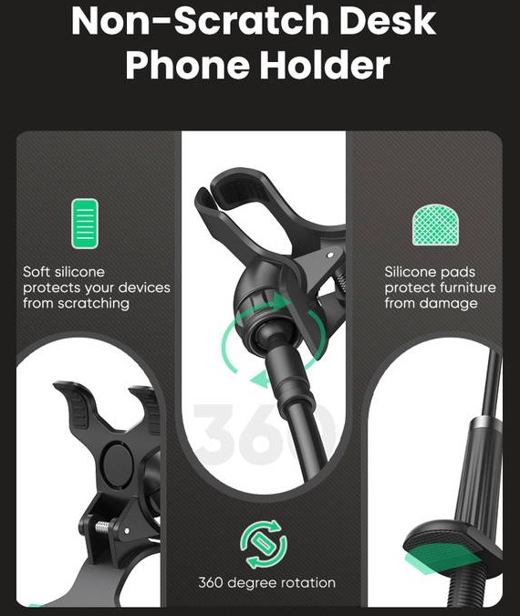 Držák na mobil UGREEN Flexible Long Arm černý UGREEN Flexible Long Arm, černá