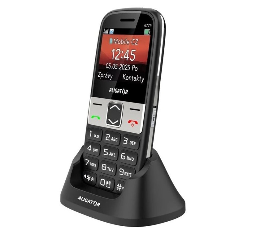 Mobilní telefon Aligator A775 Senior černý