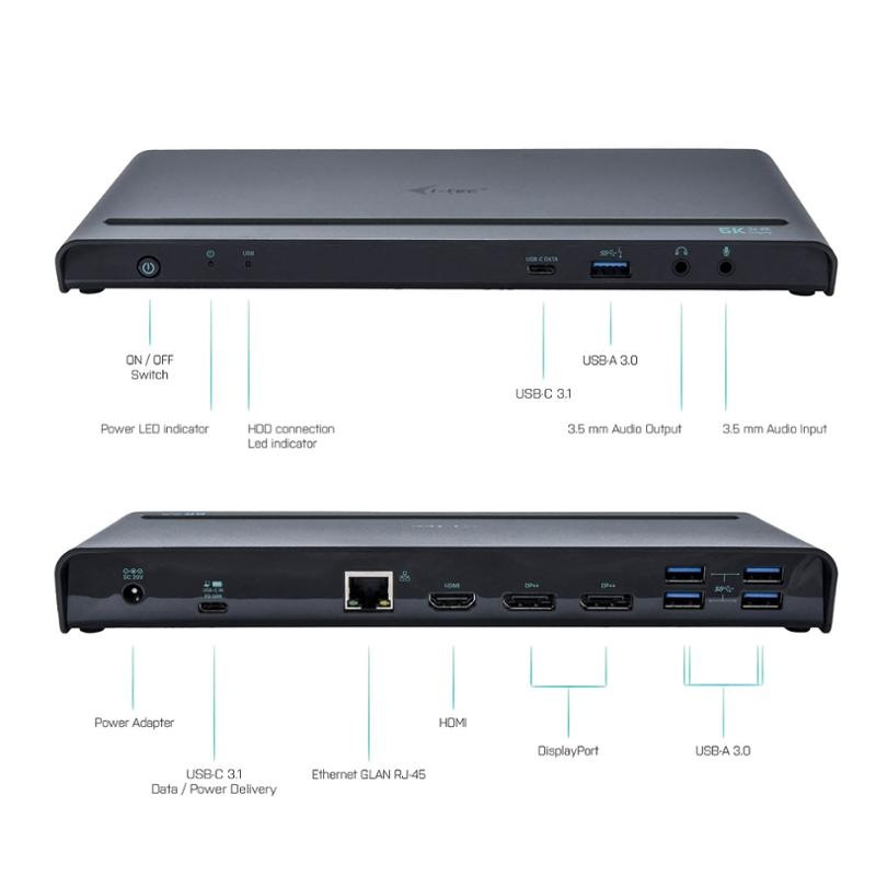 Dokovací stanice i-tec USB-C / USB-A 3.0 3x 4K + Power Adapter 135W