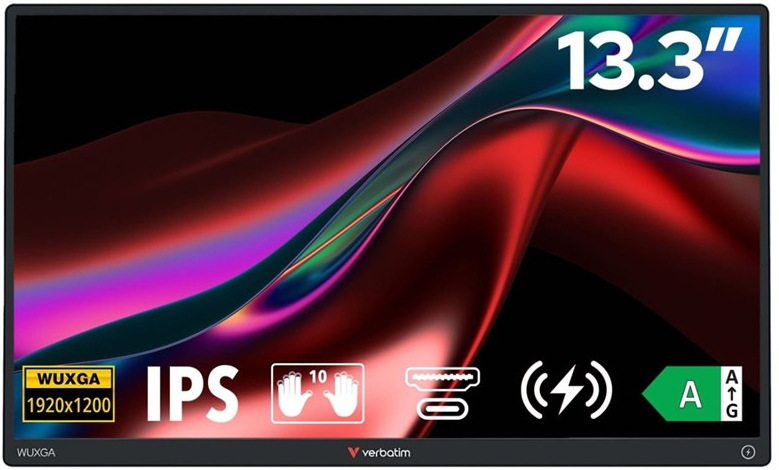 Verbatim přenosný dotykový monitor 13,3", černá