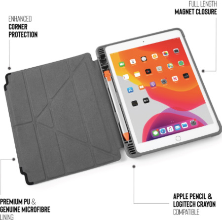 Pouzdro na tablet Pipetto Origami Pencil Shield na Apple iPad 10,2" (2019/2020) černý Pipetto Origami Pencil Shield pro Apple iPad 10,2" (2019), černá