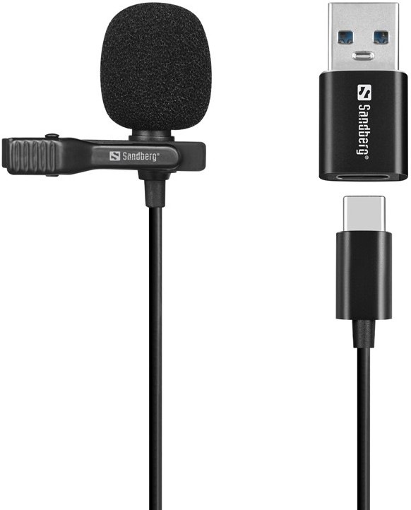 Mikrofon Sandberg Streamer Clip USB - černý