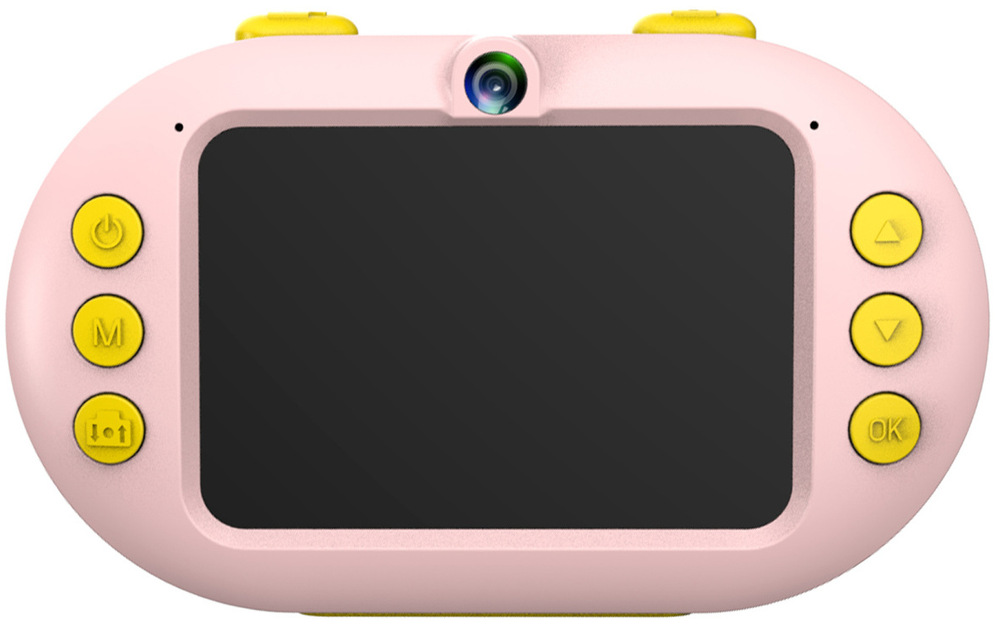 Digitální fotoaparát AgfaPhoto Realikids Water Proof růžový Zadní strana fotoaparátu AgfaPhoto Realikids Cam Waterproof s ovládacími tlačítky.