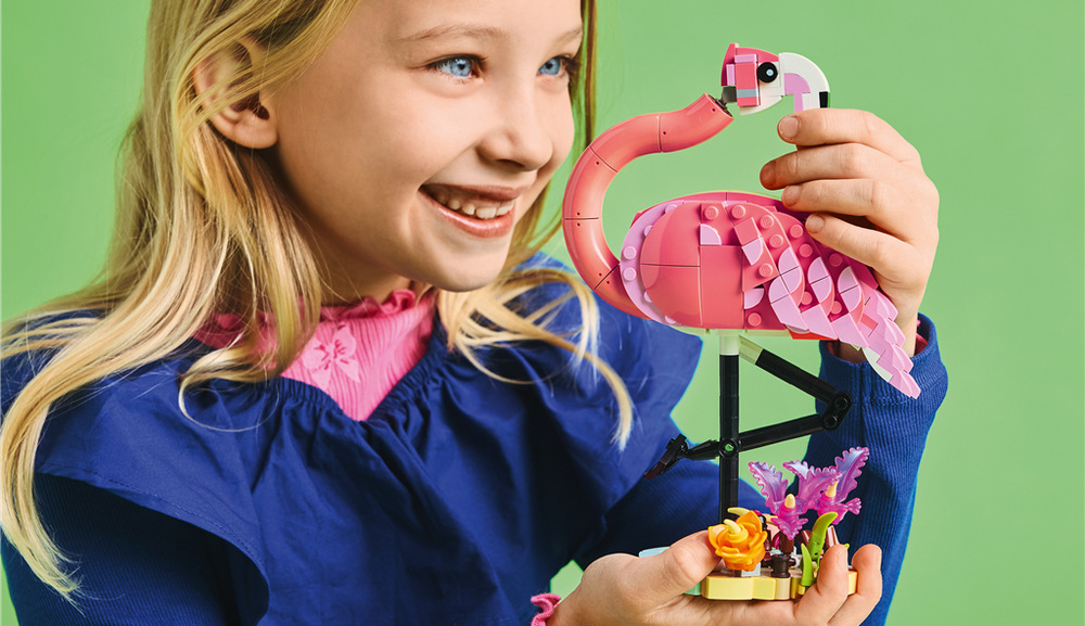 Stavebnice LEGO® Creator 3 v 1 31170 Divoká zvířata: Růžový plameňák Růžový plameňák může po dokončení sloužit jako veselá dekorace a později se proměnit v jiného živočicha.