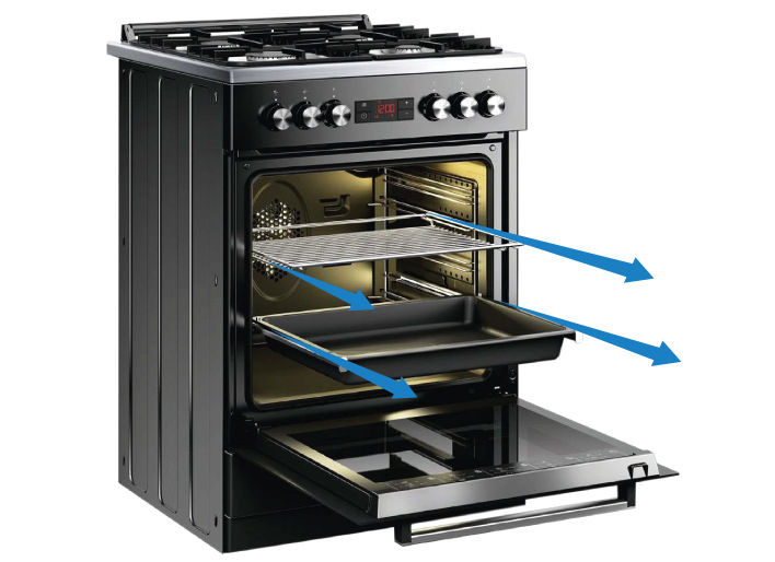 Kombinovaný sporák Beko FBM62330GWDTN bílý Sporák K60 Beko FBM62330GWDTN, bílý, teleskopický výsuv