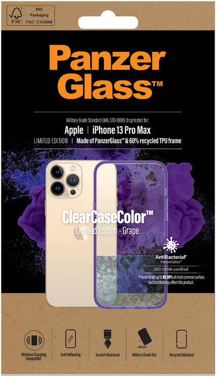 Kryt na mobil PanzerGlass ClearCaseColor na Apple iPhone 13 Pro Max fialový/průhledný