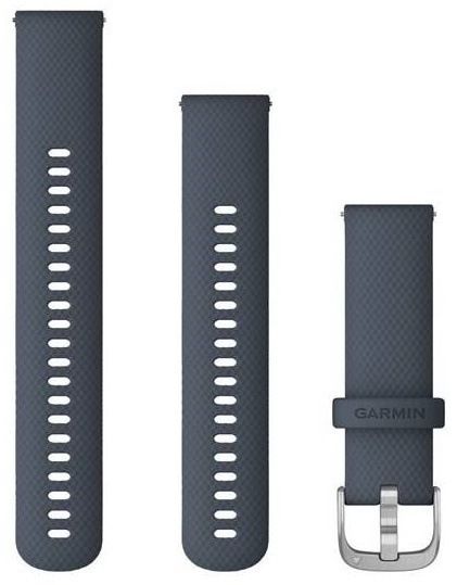 Řemínek Garmin Quick Release 22mm, silikonový modro-šedý, stříbrná přezka