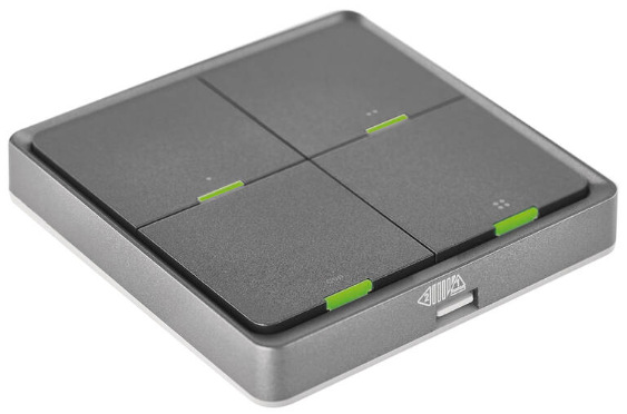 Vypínač EMOS GoSmart IP-2004ZB, ZigBee 3.0, 4-tlačítkový šedý Vypínač EMOS GoSmart IP-2004ZB, ZigBee 3.0, 4-tlačítkový - šedý