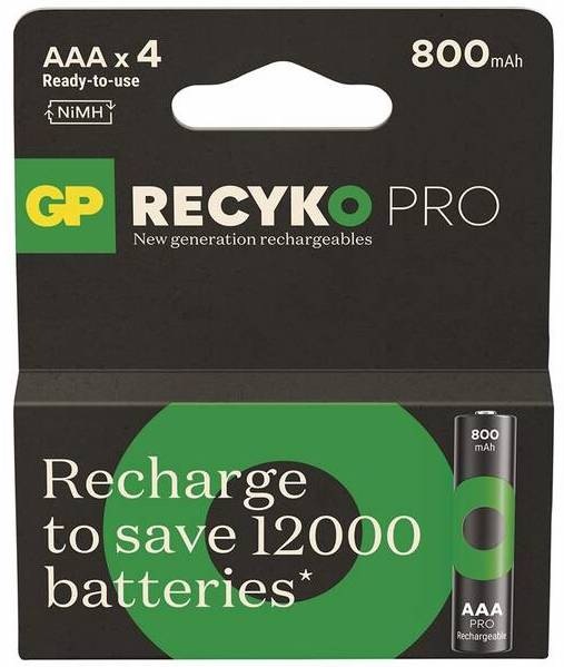 Baterie nabíjecí GP ReCyko Pro AAA (HR03), 4 ks