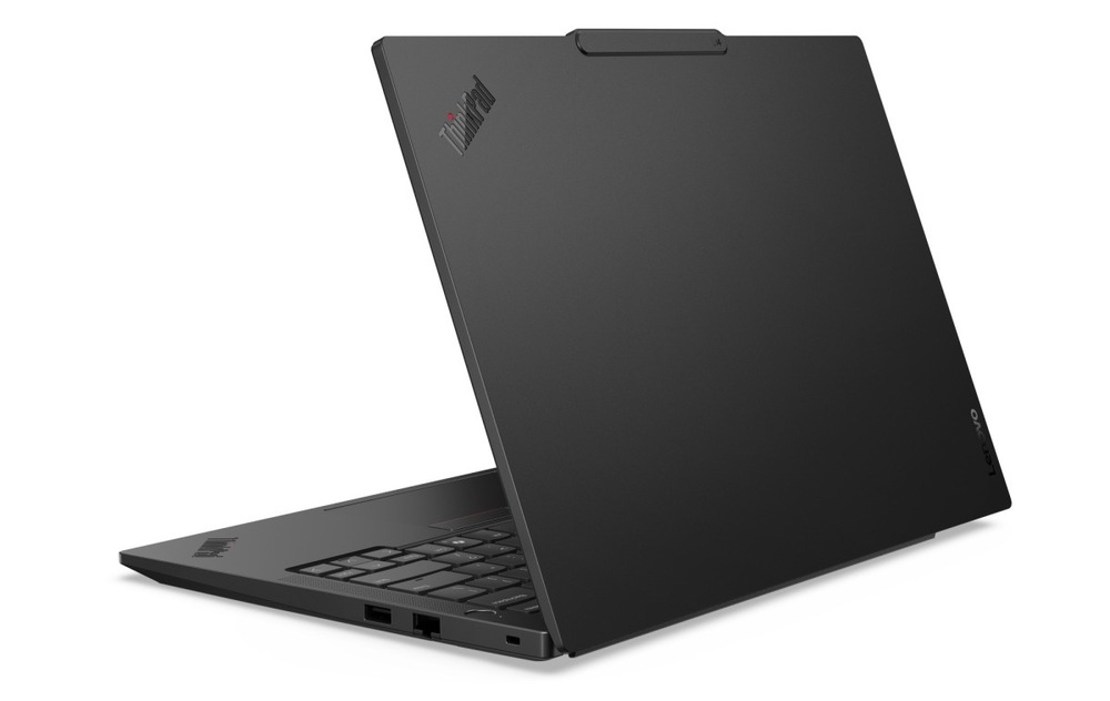 Otevřený notebook Lenovo ThinkPad E14 Gen 7 zezadu