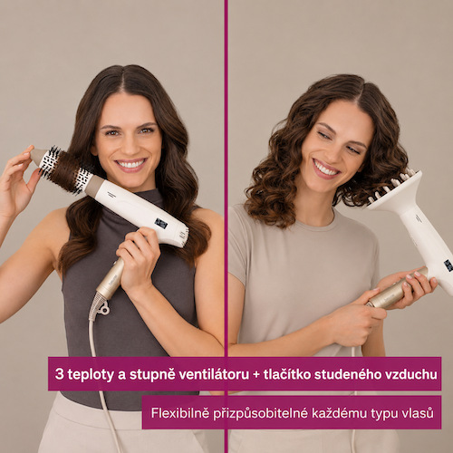Fén Beurer Iconic Pro HC150 zlatý/béžový Fén umožňuje jednoduché nastavení teploty