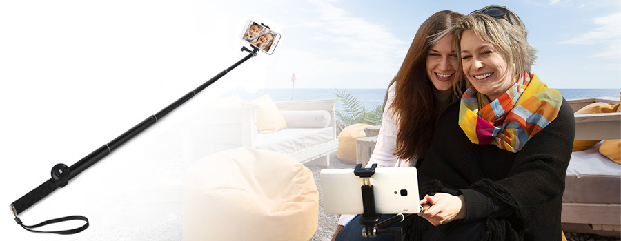 Selfie tyč GoGEN 4 teleskopická, bluetooth černá