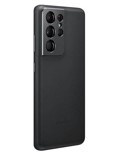 Kryt na mobil Samsung Leather Cover na Galaxy S21 Ultra 5G černý