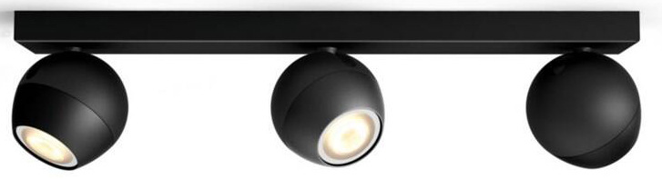 Bodové svítidlo Philips Hue Buckram White Ambiance 3 Spot černé
