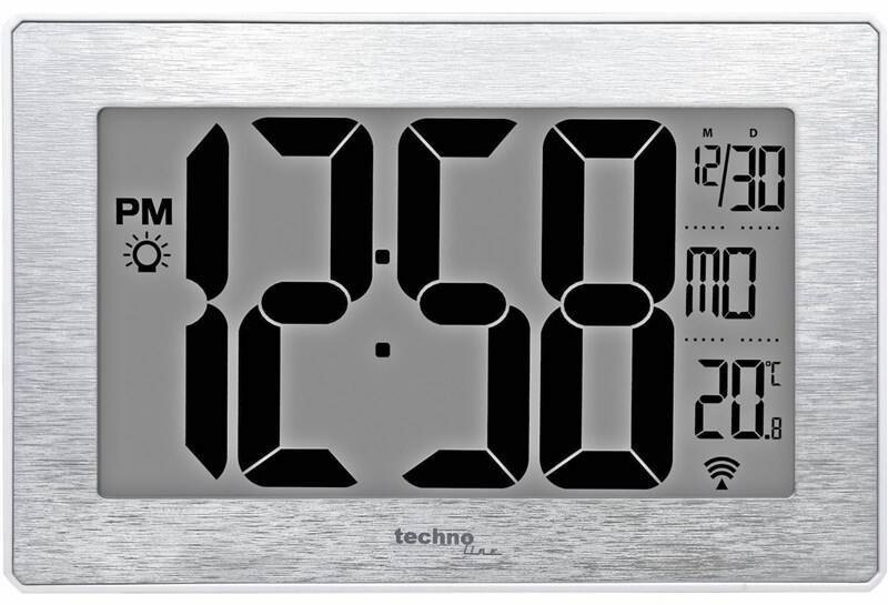 Nástěnné hodiny TechnoLine WS 8019 stříbrné