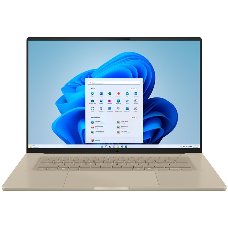 Notebook Zenbook Asus A16 v béžové barvě.
