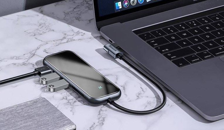 Dokovací stanice Baseus USB-C/3x USB 3.0, HDMI, SD/TF, USB-C PD šedá