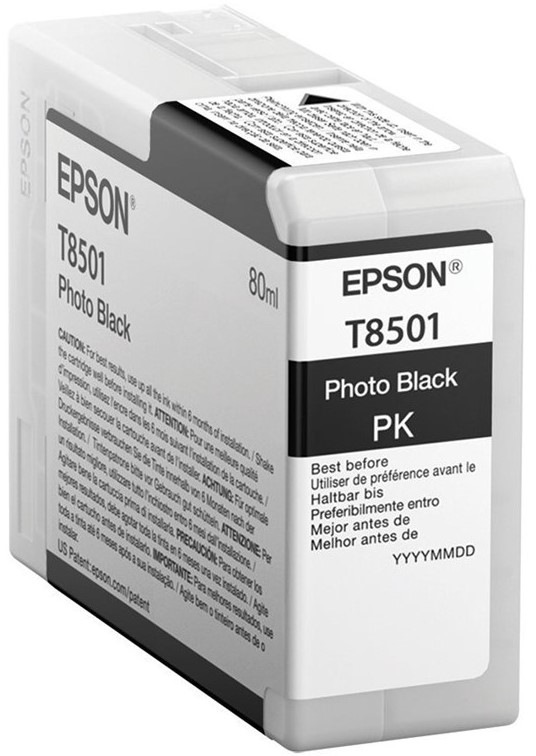 Inkoustová náplň Epson T8501, 80 ml - foto černá