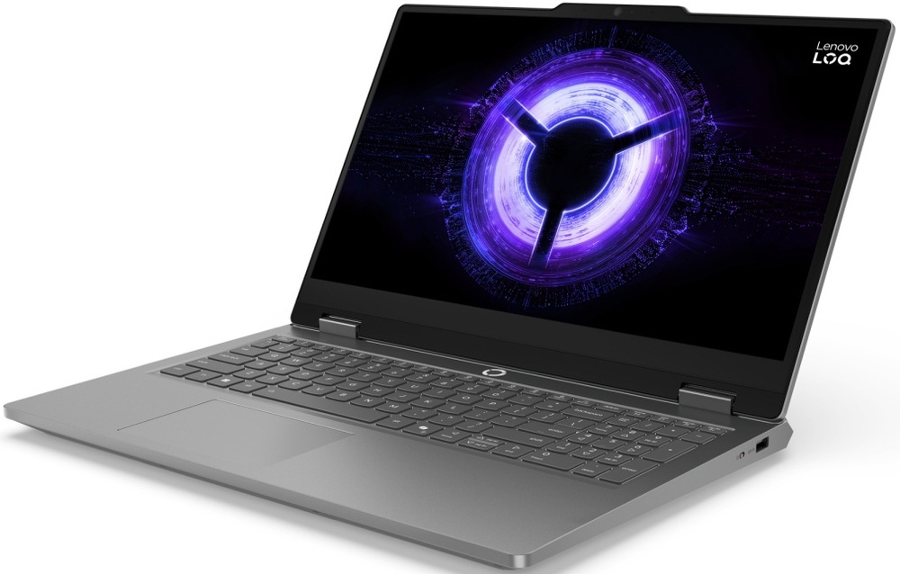 Notebook Lenovo LOQ Essential 15IRX11 šedý Pohled ze strany na notebook Lenovo LOQ Essential 15IRX11