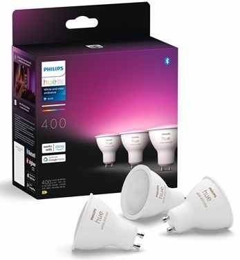 Sada 3 chytrých žárovek Philips Hue GU10.