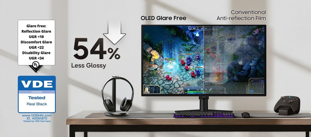 Herní monitor Samsung Odyssey OLED G6 černý Monitor Samsung Odyssey OLED G6 technologie Glare Free