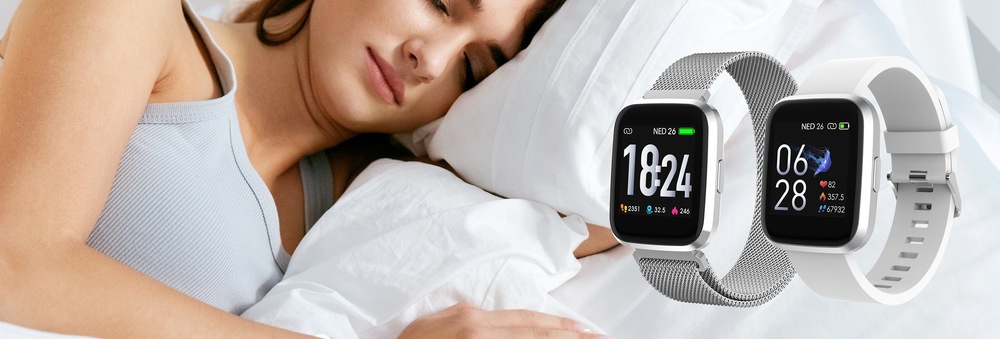 Chytré hodinky iGET FIT F30 (2x řemínek) stříbrné